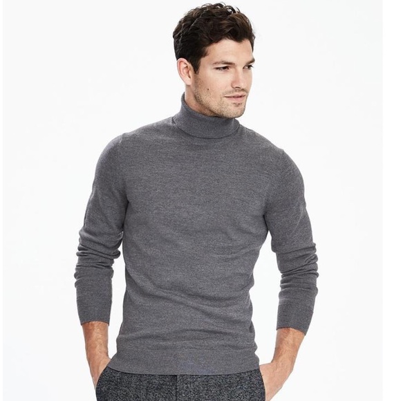 Banana Republic | Sweaters | Banana Republic Italian Merino Wool Turtleneck  Sweater Gray Mens Medium | Poshmark
